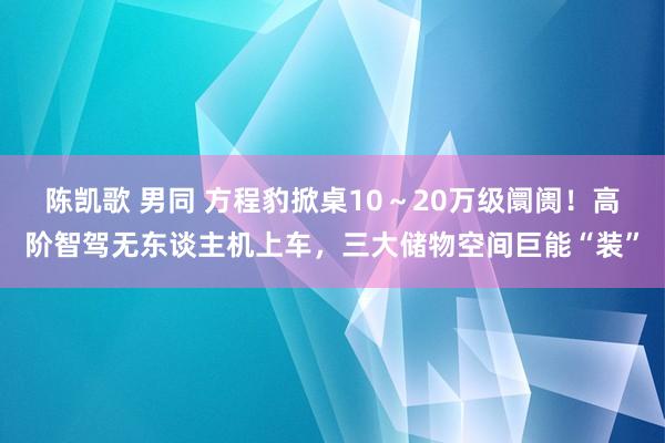 陈凯歌 男同 方程豹掀桌10～20万级阛阓！高阶智驾无东谈主机上车，三大储物空间巨能“装”